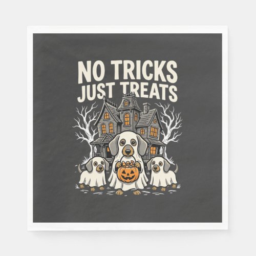 Cute Dog Halloween No Tricks Just Treats_1 Napkins