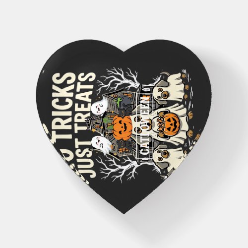 Cute Dog Halloween No Tricks Just Treats_1 Paperweight