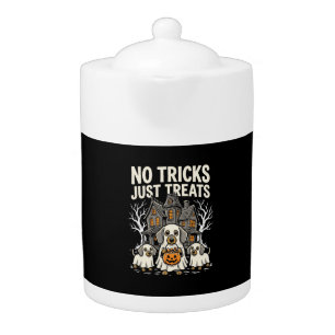 Cute Dog Halloween No Tricks Just Treats_1 Teapot