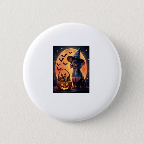 Cute Dog Halloween Pumpkin Dachshund Jack_o_lanter Button