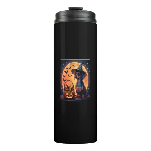 Cute Dog Halloween Pumpkin Dachshund Jack_o_lanter Thermal Tumbler