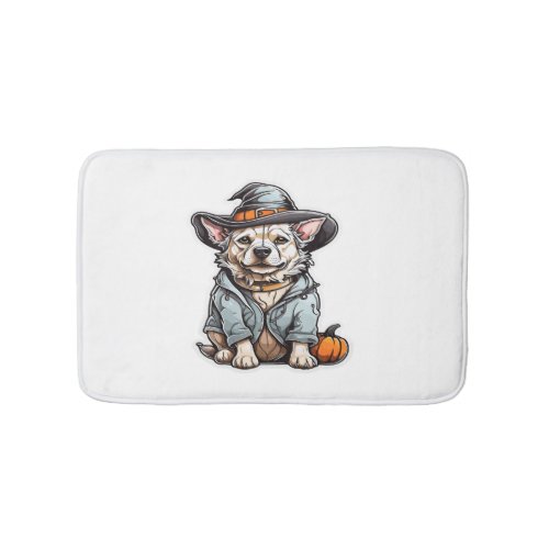 Cute Dog Halloween T_Shirt Bath Mat