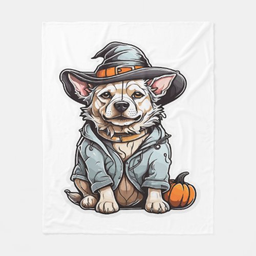 Cute Dog Halloween T_Shirt Fleece Blanket