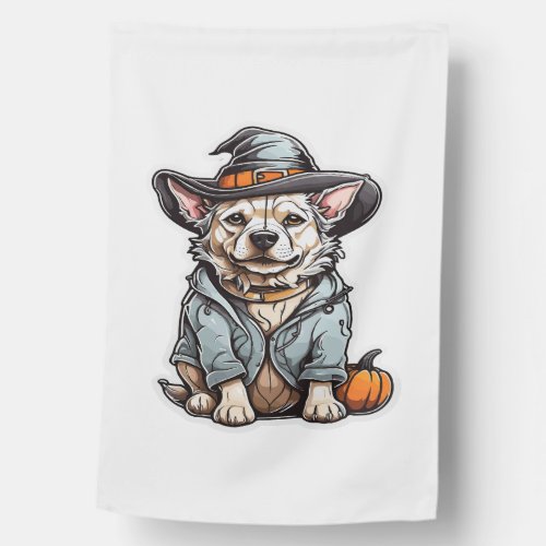 Cute Dog Halloween T_Shirt House Flag