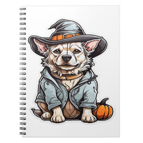 Cute Dog Halloween T_Shirt Notebook