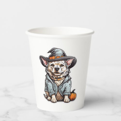 Cute Dog Halloween T_Shirt Paper Cups