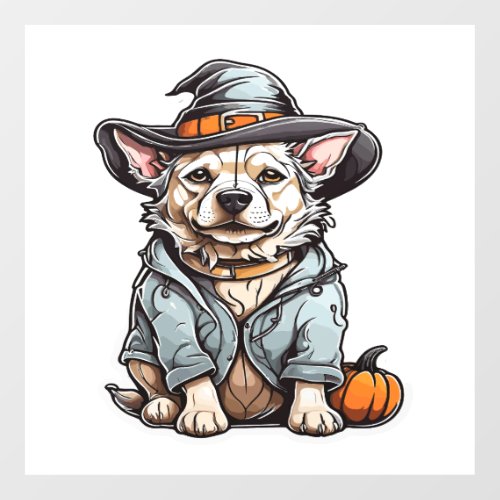 Cute Dog Halloween T_Shirt Wall Decal