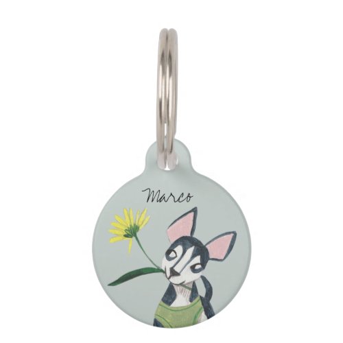 Cute dog hand drawn custom name ID tag