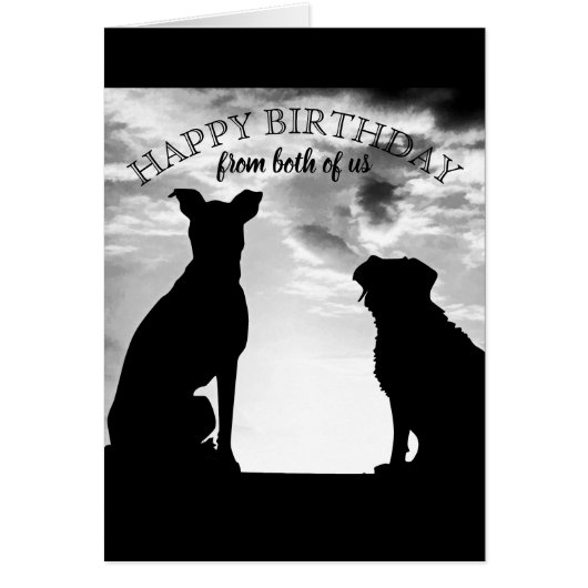 cute dog happy birthday from both of us card (Front)