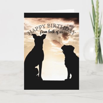 Cute Dog Happy Birthday From Both Of Us Card by annpowellart at Zazzle