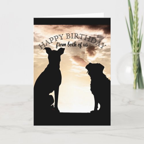 cute dog happy birthday from both of us card