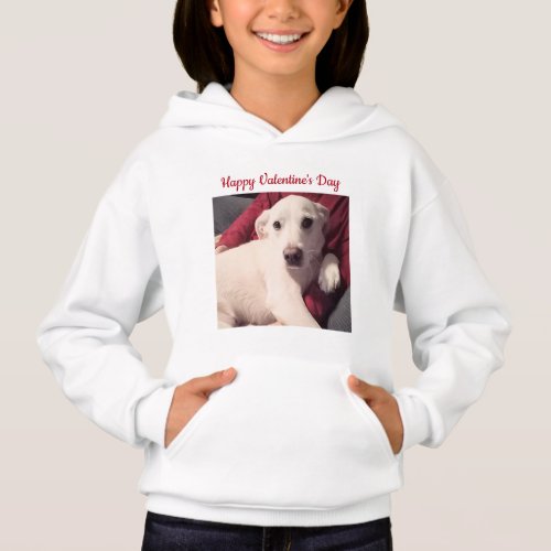 Cute Dog Happy Valentines Day Kids Hoodie