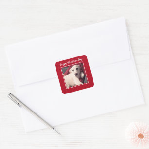 Cute Dog Happy Valentines Day Square Sticker