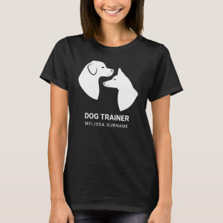 Cute Dog Head Shapes In White - Custom Dog Trainer T-Shirt