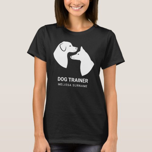 Cute Dog Head Shapes In White _ Custom Dog Trainer T_Shirt
