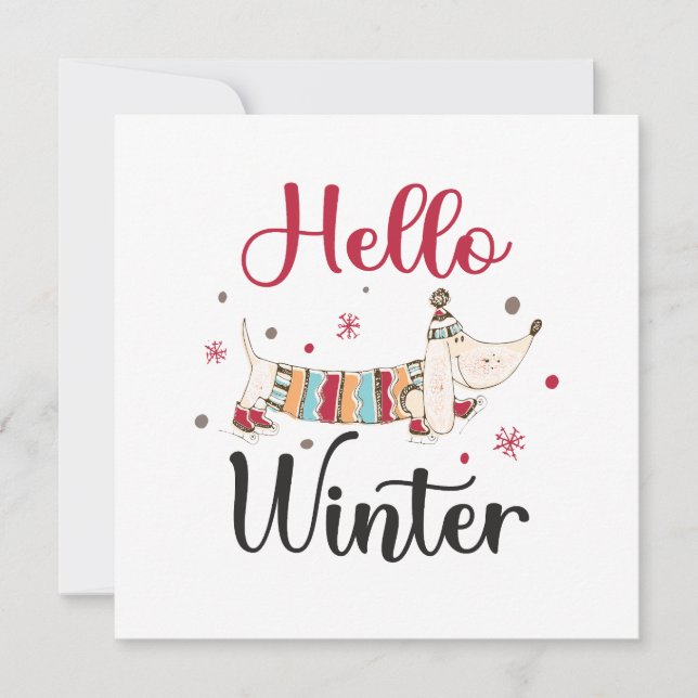 Cute Dog Hello Winter  (Front)