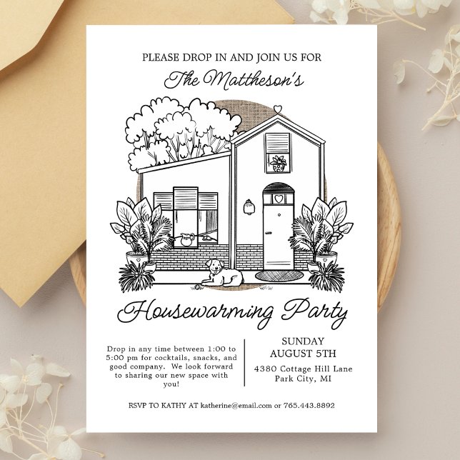 Cute Dog Home Drop In Housewarming Party Invitation (Creator Uploaded)