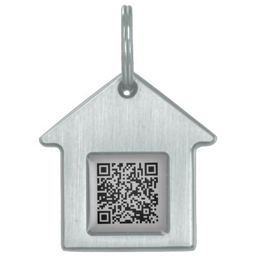 Cute Dog House Shaped with QR Code Dog Pet ID Tag