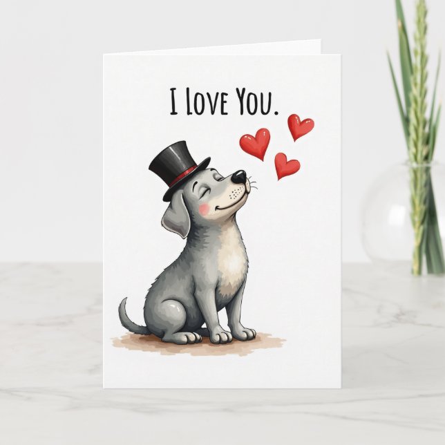 Cute Dog I Love You Card (Front)