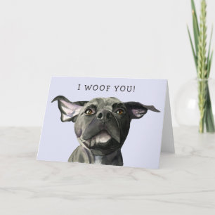 Cute Dog I woof you Valentines Day Card