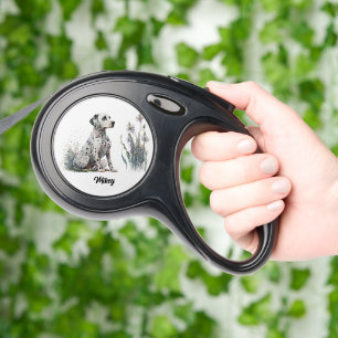 Cute Dog Illustration - Dalmation -  Retractable Pet Leash