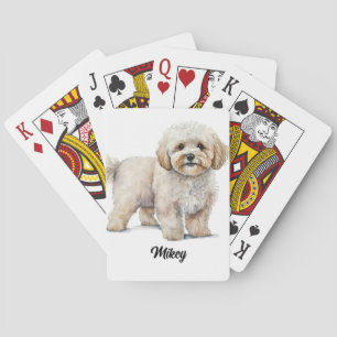 Cute Dog Illustration - Maltipoo Poker Cards