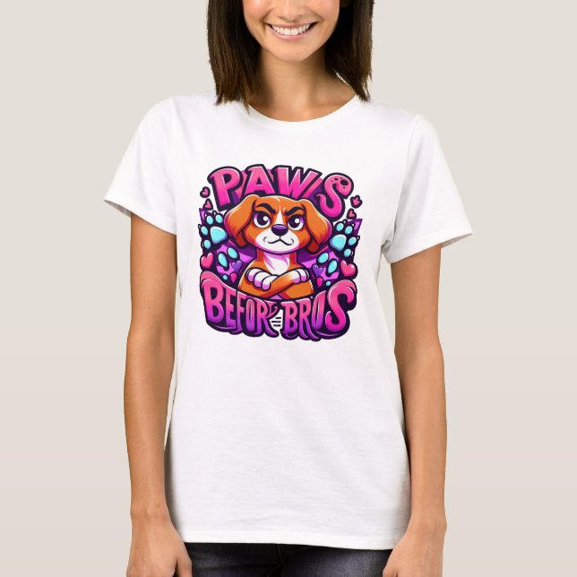 Cute dog illustration promoting love for pets over T-Shirt (Front)