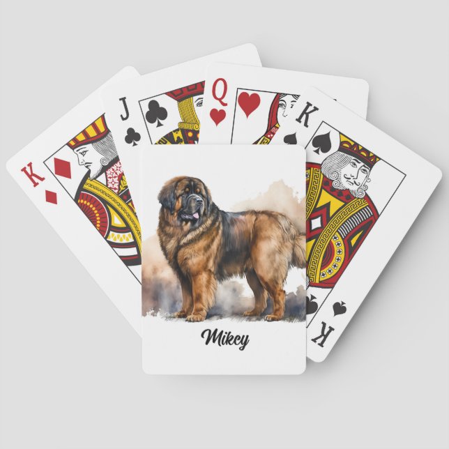 Cute Dog Illustration - Tibetan Mastiff  Poker Cards (Back)