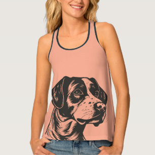 Cute Dog Illustration Women's Tank Top
