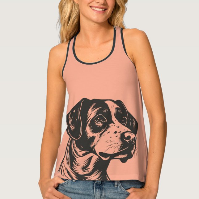 Cute Dog Illustration Women's Tank Top (Front)