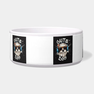 CUTE DOG IMAGE,,,,Ceramic Pet Bowl