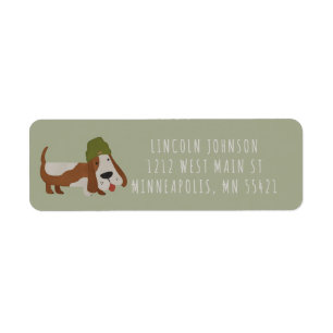 Cute Dog in a Beanie/Cap customized Label