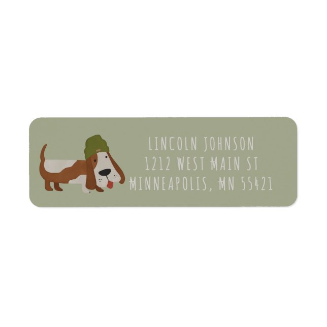 Cute Dog in a Beanie/Cap customized Label (Front)