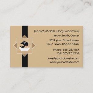 Cute Dog in Bathtub Pet Dog Groomer Appointment   Card