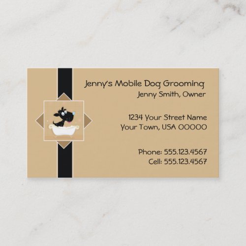 Cute Mobile Dog Grooming Business Card
