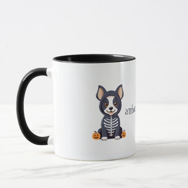 Cute Dog in Halloween Costume Mug (Left)