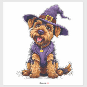 Cute Dog In Halloween Costume Spooky Puppy Sticker