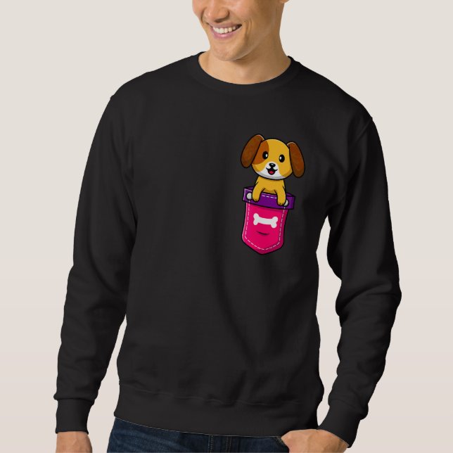 Cute Dog In Pocket Sweatshirt (Front)