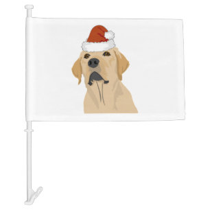 Cute dog in santa hat  7 car flag