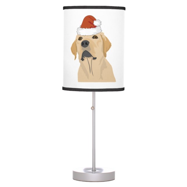 Cute dog in santa hat  7 table lamp (Front)