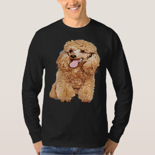 Cute Dog In Wig Funny Blond Poodle T-Shirt
