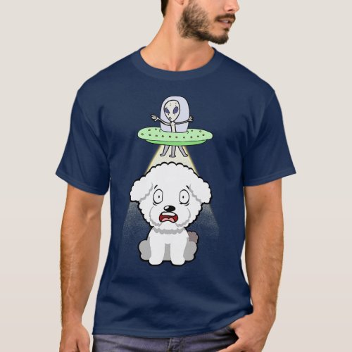 Cute dog is abducted by aliens T_Shirt