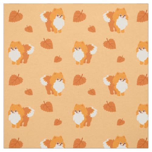 Cute Dog Kawaii Pomeranian Fabric