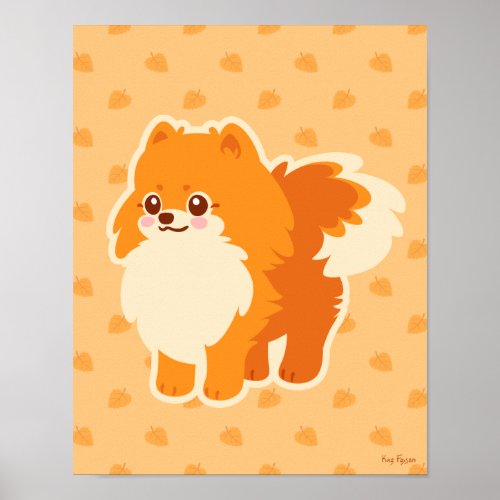 Cute Dog Kawaii Pomeranian Poster