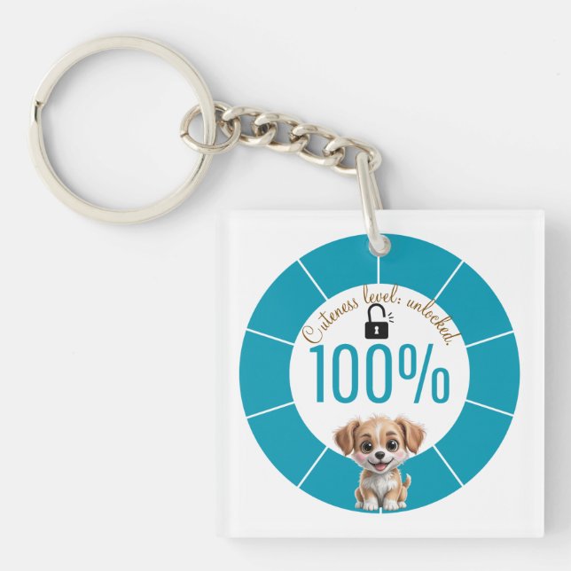Cute Dog Keychain – Custom Text & Image (Front)