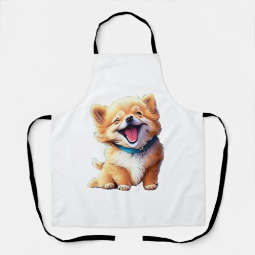 CUTE DOG laughing Classic T_Shirt Apron