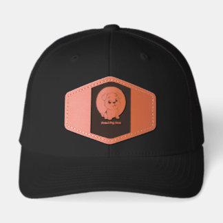 Cute Dog Leather Patch Trucker Hat - Custom Pet Lo