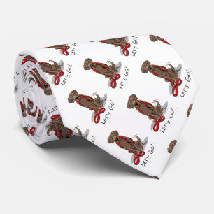 Cute Dog - Let's Go! Chocolate Labrador Retriever Neck Tie