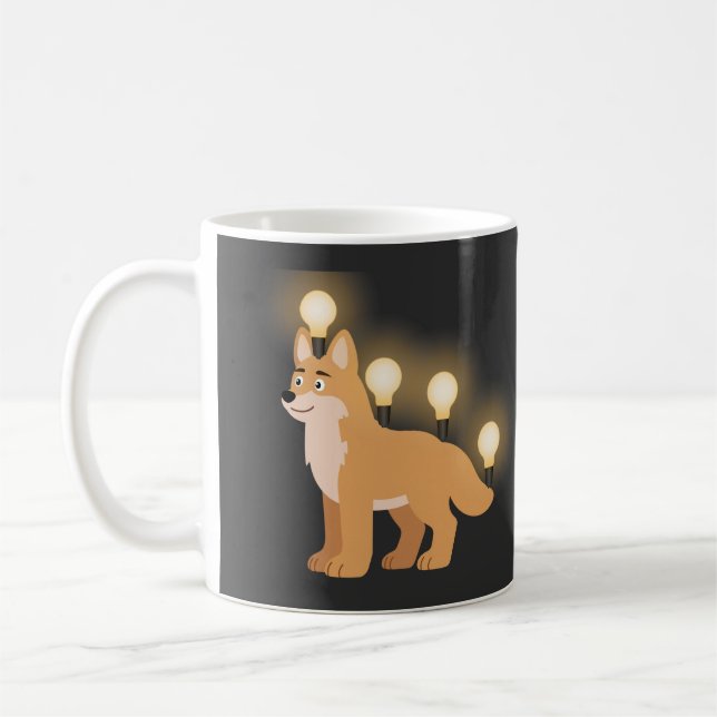 Cute Dog Light Bulb | Funny Creative Coffee Mug (Left)