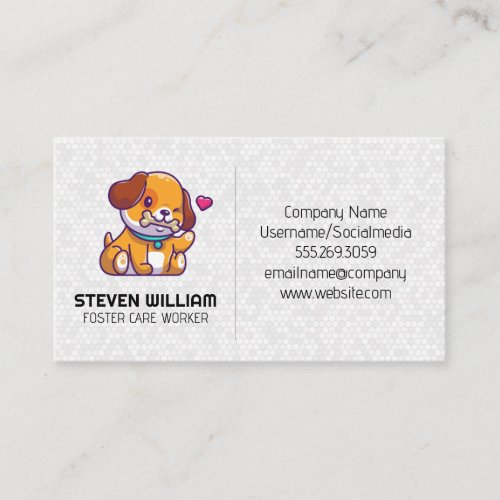 Cute Dog Logo  Animal Care Services Business Card